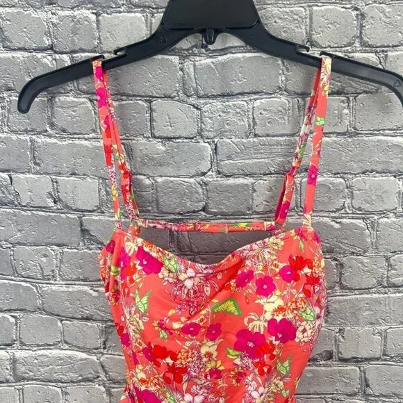 Victoria's Secret Pink Floral 1 Piece Swimsuit Large - Picture 4 of 12